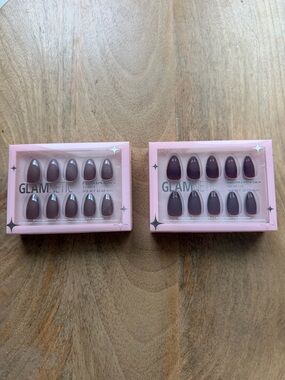 Glamnetic Press-On Nails — Mauve & Plum Set